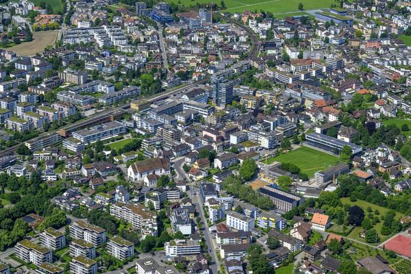 Luftaufnahme vom Baarer Ortszentrum