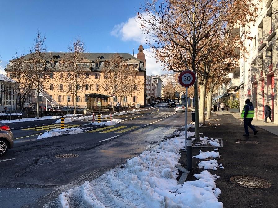 Aménagements cyclables – Rue de la Dixence (janvier 2022)