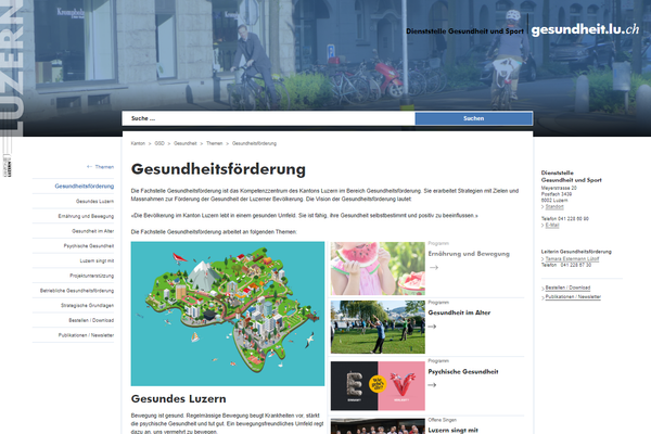 Website Gesundheitsförderung