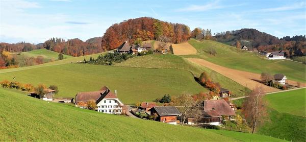 Hinter-Leggiswil mit Huebli oben und Wil rechts