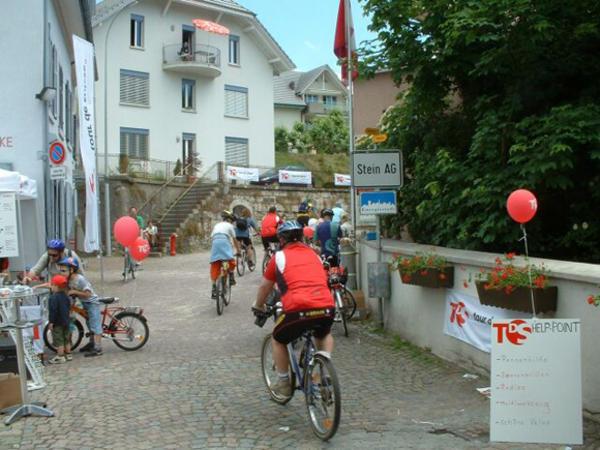 Ankunft in Stein.
