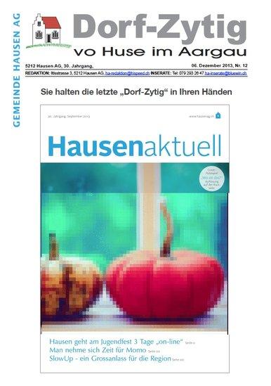 Ansicht Titelseite Dorf-Zytig 12/13