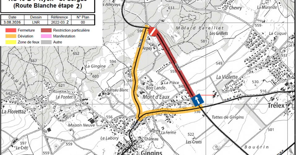 Fermeture et déviation de la route Blanche