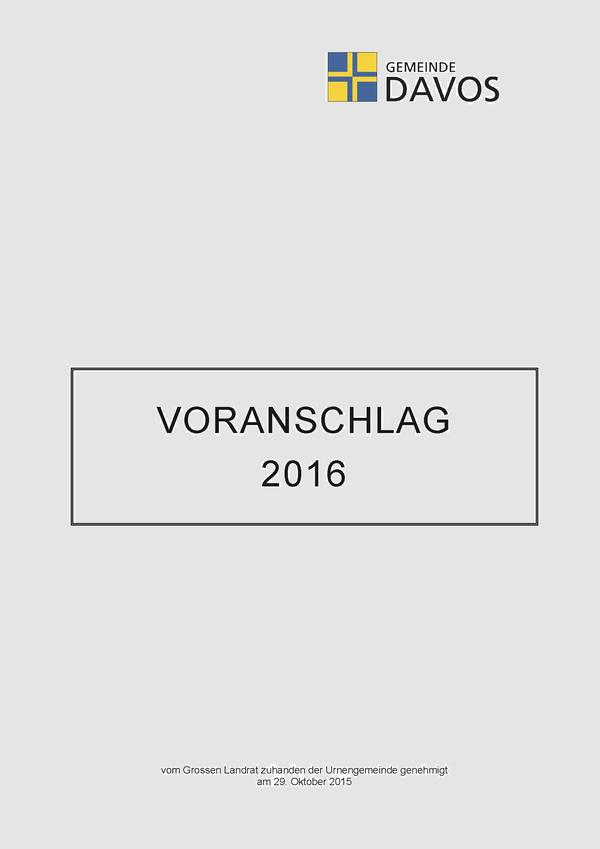 Voranschlag 2016 Titelseite