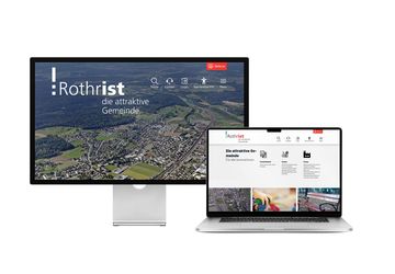 Desktop- und Tablet-Ansicht Webauftritt Gemeinde Rothrist