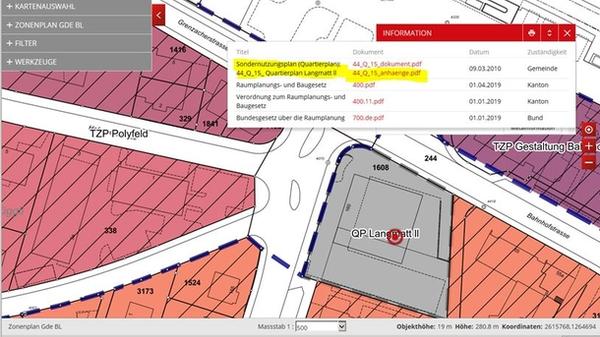 PrintScreen Geoportal Muttenz