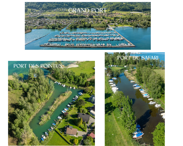 Vue aérienne des différents ports