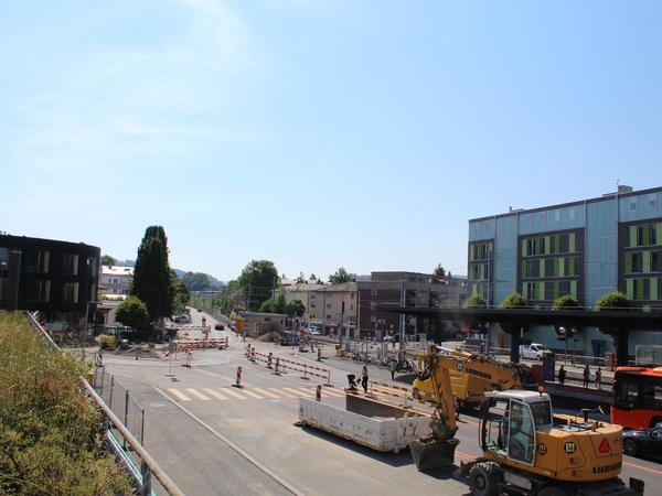 Knoten Station Ittigen während den Bauarbeiten.