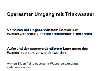 Sparsamer Umgang mit Trinkwasser