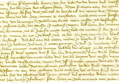 Ausschnitt aus der Urkunde von 1444