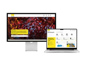 Desktop- und Tablet-Ansicht Webauftritt Gemeinde Flums