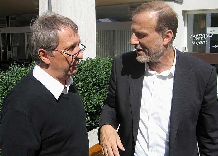 Fritz Wagner, alt Stadtarchitekt, und Dolfi Müller.