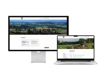 Desktop- und Tablet-Ansicht Webauftritt Gemeinde Oberbalm
