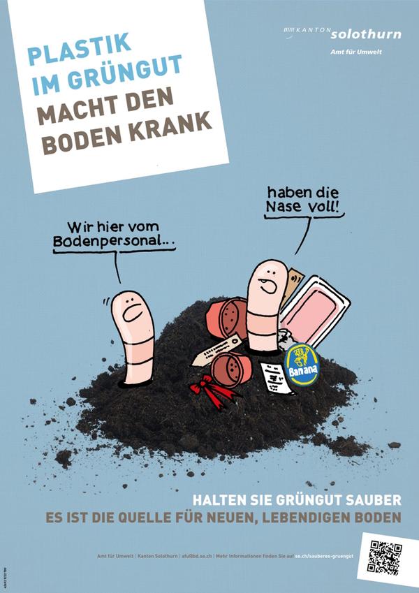 Halten Sie Grüngut sauber - Plastik gehört nie ins Grüngut