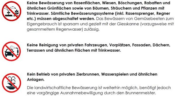 Auszug Flugblatt - Massnahmen/Verbote