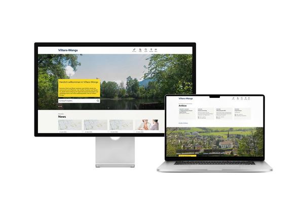 Desktop- und Tablet-Ansicht Webauftritt Gemeinde Vilters-Wangs