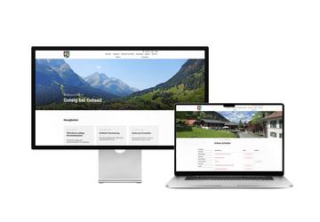 Desktop- und Tablet-Ansicht Webauftritt Gemeinde Gsteig bei Gstaad