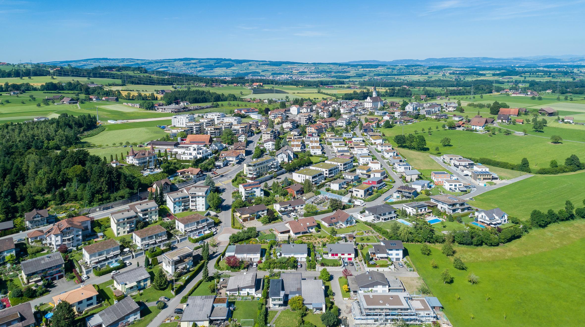 Ortsansicht Rain von oben