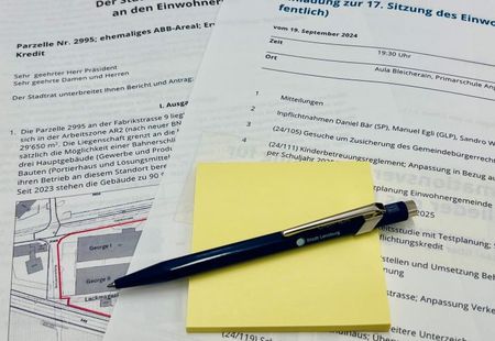 Vorbereitung Einwohnerratssitzung