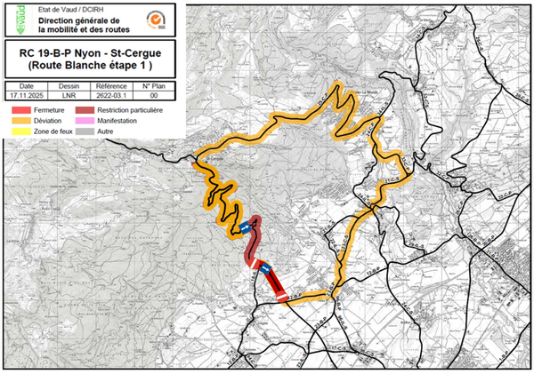 Fermeture et déviation de la route Blanche