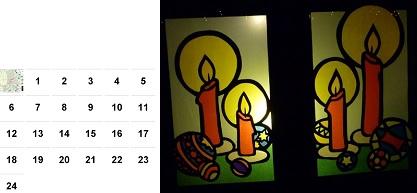 Adventsfenster mit Kalender - Symbolbilder