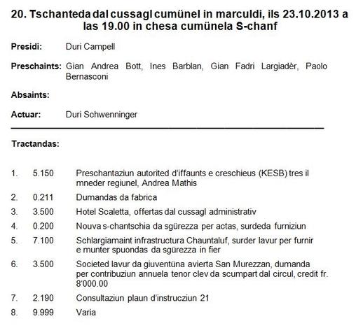 Glista da tractandas 