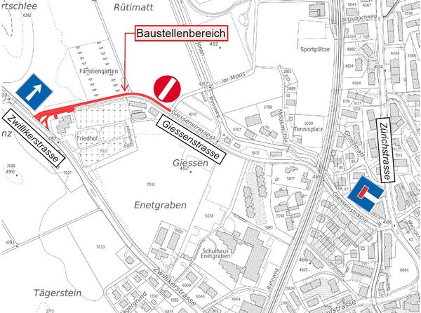 Baustellenplan Giessenstrasse