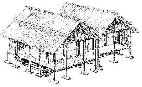 Pfahlbau-Häuser