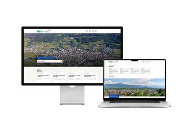 Desktop- und Tablet-Ansicht Webauftritt Gemeinde Rebstein