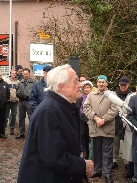 Auch der Baron wendete sich mit Dankesworten an die Gäste aus Stein und Bad Säckingen.
