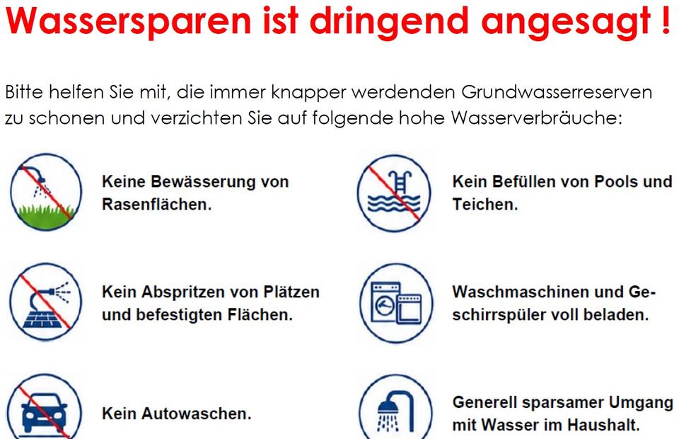 Flyer Aufruf Wassersparen - Auszug