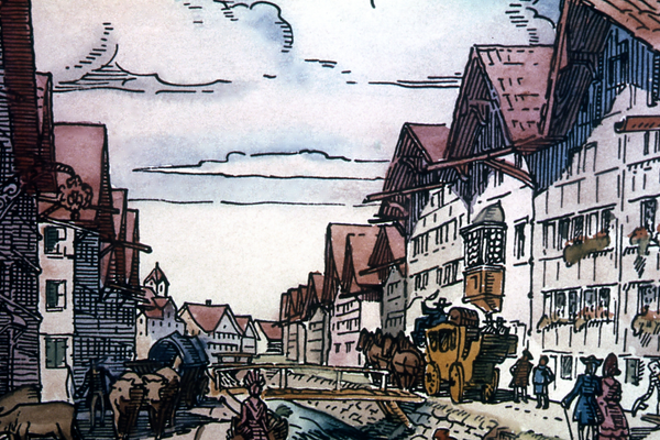 Dorfzentrum mit Dorfbach