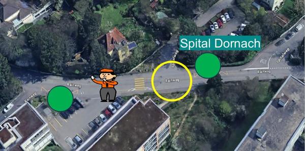Plan Einseitige Verkehrsführung im Rainweg