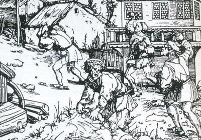 Bild: Bauern und Tauner im Streit