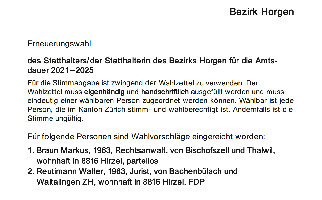 Kandidaten Statthalterwahl