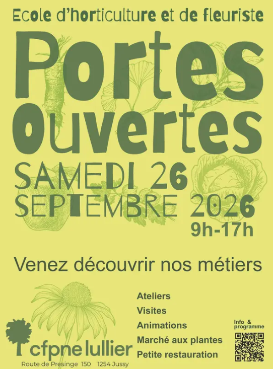 flyer des portes ouvertes de l'école d'horticulture