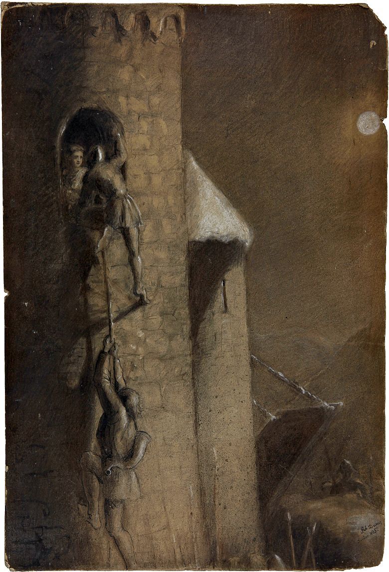 Erstürmung der Rotzburg, wie Kunsthistoriker Robert Durrer sie sich vorstellte (Kantonsbibliothek)