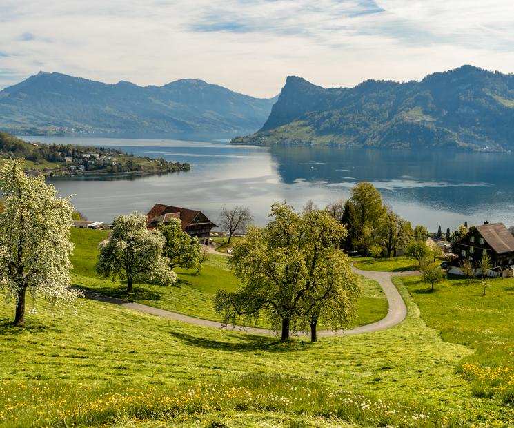 Hergiswil mit Rigi und Bürgenstock