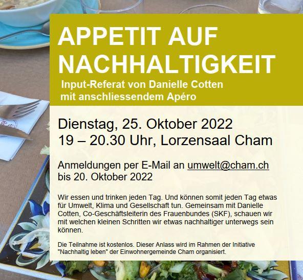 Anlass Appetit auf Nachhaltigkeit