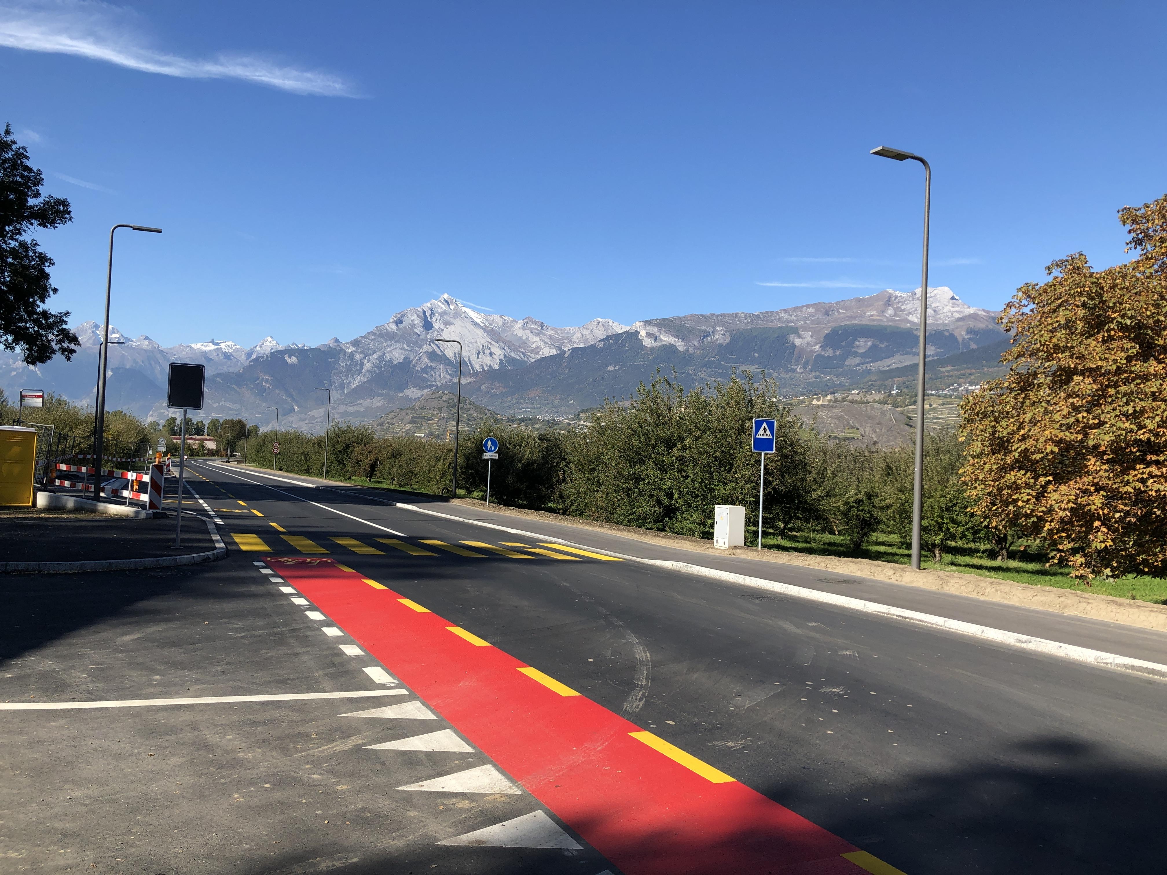 Aménagements cyclables - Route de Bramois Ouest