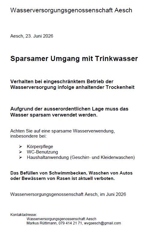 Sparsamer Umgang mit Trinkwasser