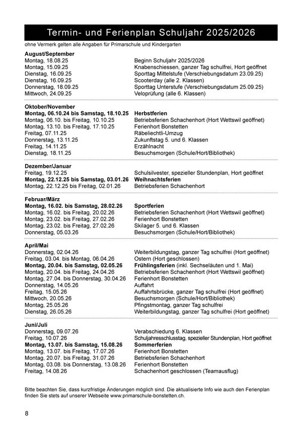 Schuljahresplan