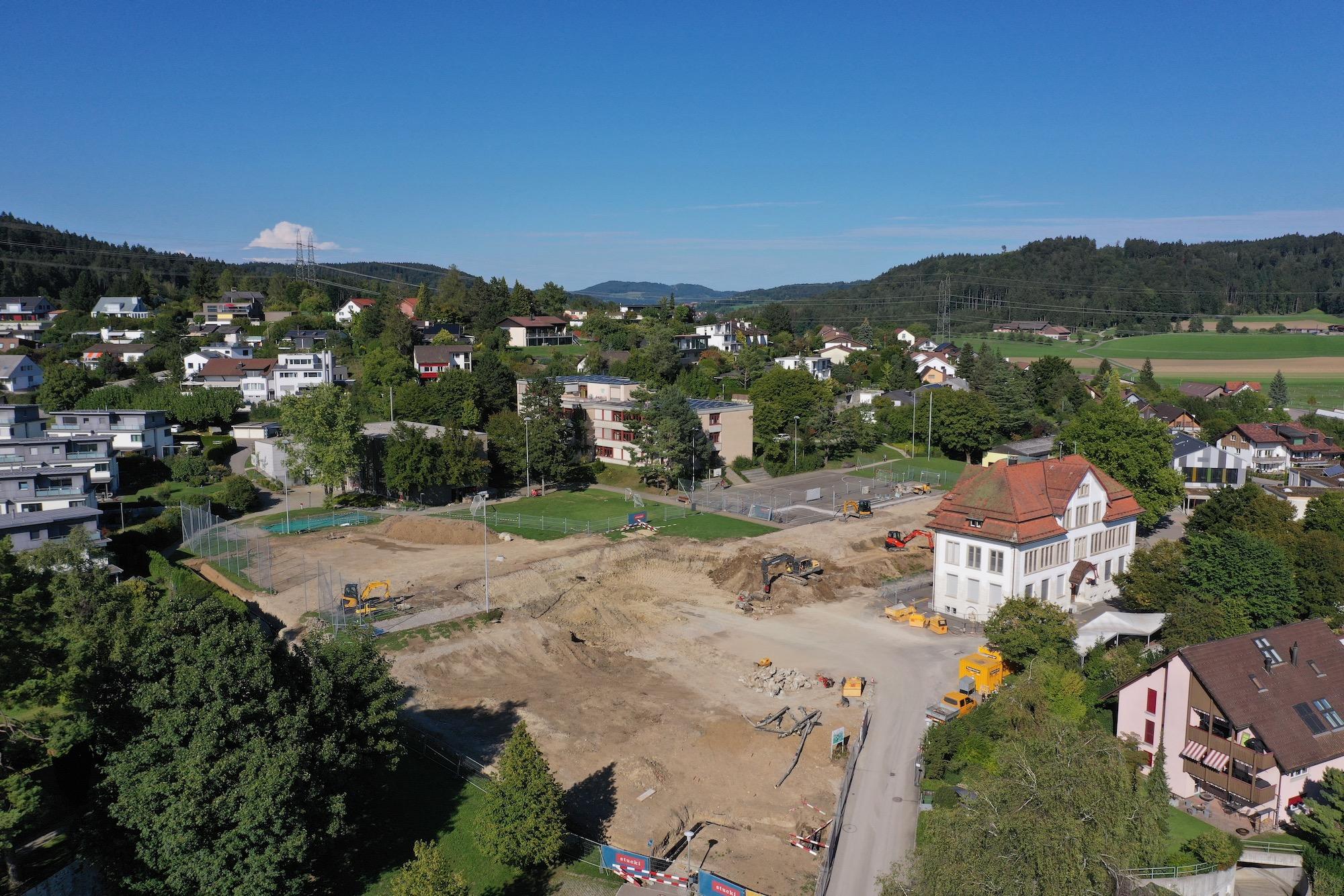 Baustelle neue Sporthalle am 5.9.22