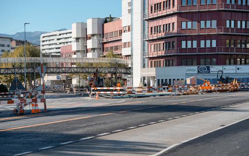 Baustelle auf einer Kreuzung