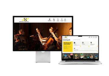 Desktop- und Tablet-Ansicht Webauftritt Schule Jonschwil