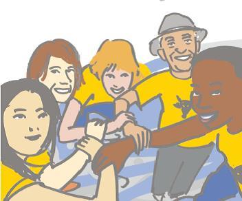 Titelbild des Leitbildes zeigt verschiedene Menschen
