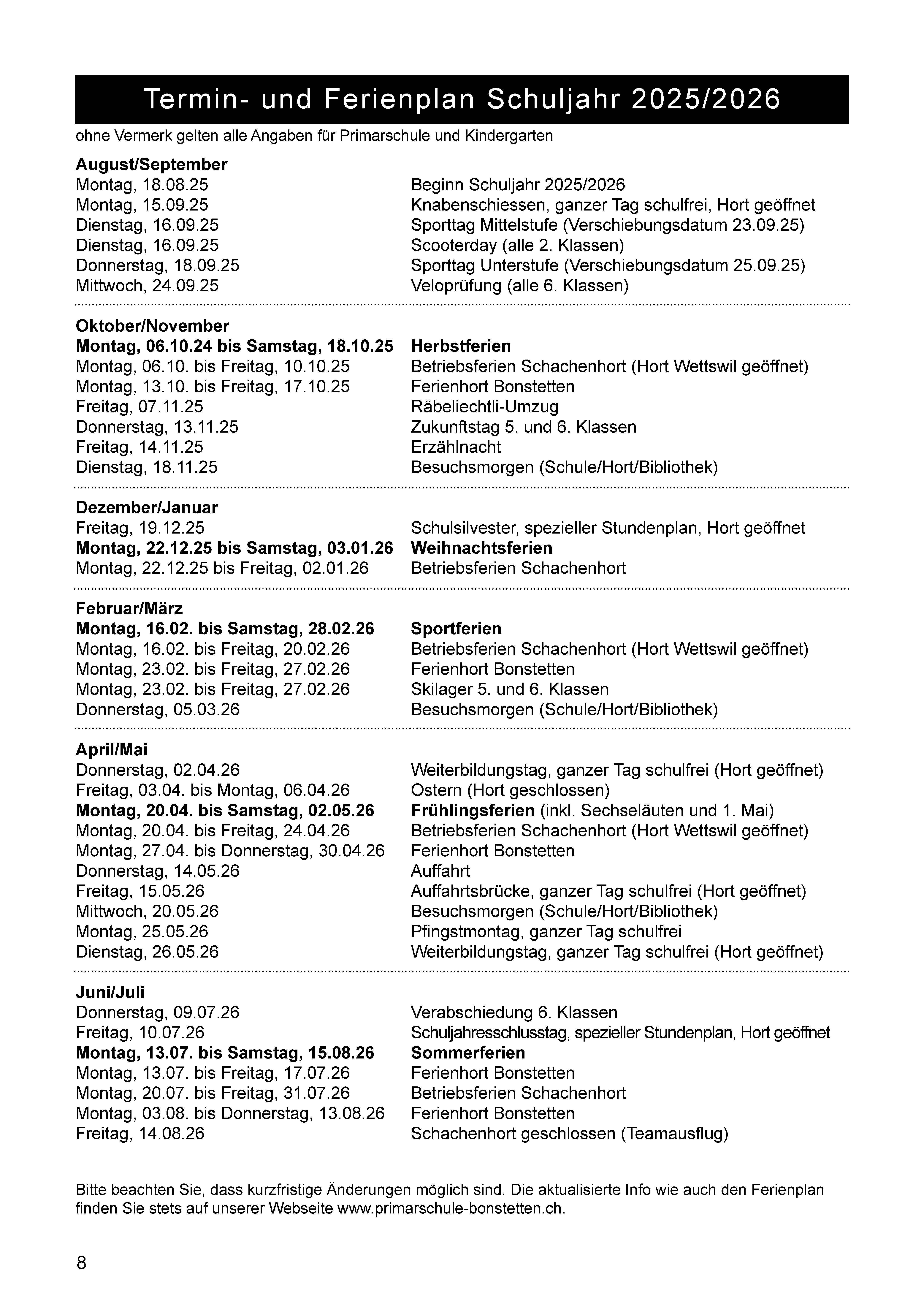 Schuljahresplan