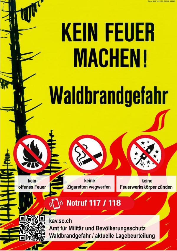 Plakat Waldbrandgefahr