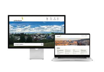 Desktop- und Tablet-Ansicht Webauftritt Gemeinde Wittenbach