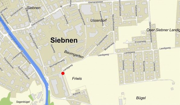 Anfahrtsplan Entsorgungsstelle Kraftwerk Siebnen